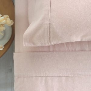 Soft Pink Flannelette Sheet Set-3